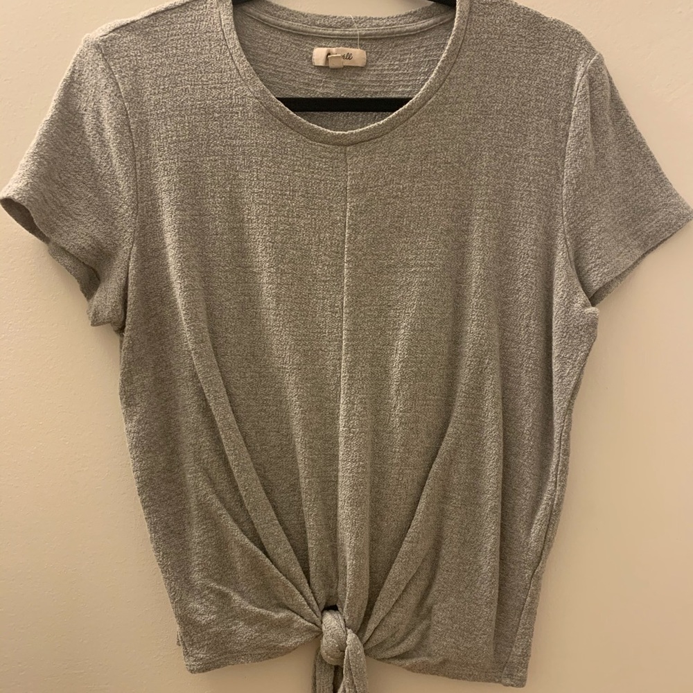 Gray Madewell T-shirt with front tie